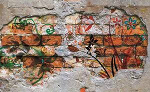 Fototapeta Graffitti on the brick wall vlies 152,5 x 104 cm