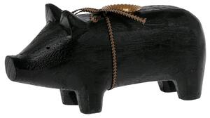 Svietnik Wooden Pig Black - Medium