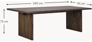 Jedálenský stôl z dubového dreva Emmett, 240 x 95 cm