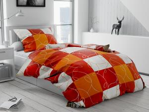 Bavlnené obliečky Šach oranžový Rozmer obliečok: 70 x 90 cm, 140 x 220 cm