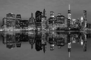 Fototapeta čiernobiely odraz Manhattanu vo vode