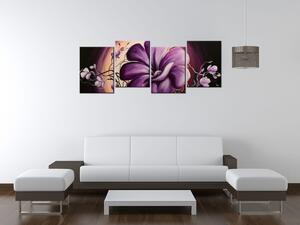Gario 4 dielny obraz na plátne Fialová živá krása Veľkosť: 100 x 70 cm
