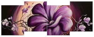 Gario 4 dielny obraz na plátne Fialová živá krása Veľkosť: 100 x 70 cm
