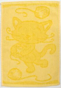 Detský uterák BEBÉ mačička žltý 30x50 cm