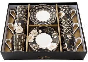 Set pre 6 osôb - porcelánový hrnček espresso s tanierikom, 100ml, Coffee Mania Art Flowers