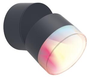 Lutec 5010901118 LED vonkajšie nástenné svietidlo Dropsi 1x9,5W | 690lm | 2700-6500K | RGB | IP44 - šedá