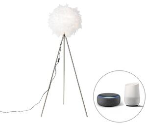 Elegantná romantická stojaca lampa biela vrátane Wifi A60 - Feather
