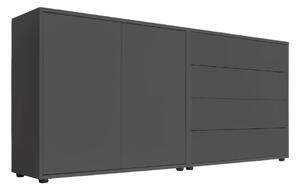 ŠIROKÁ KOMODA, antracitová, 158/73/33 cm MID.YOU - Komody, Online Only