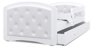 Biela čalúnená posteľ MEGI, 200x90 cm