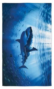 Rýchloschnúca XXL plážová osuška SHARKON modrá 150 x 210 cm, 100% mikrovlákno