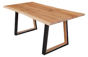Stôl na kovových nohách, dub, farba prírodný dub, séria Gavardo, rozmer 100 x 200 cm