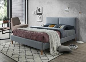 Sivá dvojlôžková posteľ ACOMA 160 x 200 cm