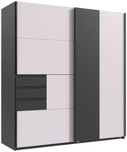 SKRIŇA S POS. DVER. – HOR.VED, grafitová, biela, 180/198/65 cm MID.YOU - Online Only zostavy, Online Only