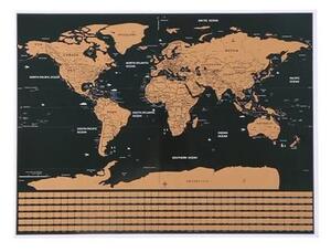 ISO Veľká stieracia mapa sveta s vlajkami Deluxe 82 x 59 cm čierna