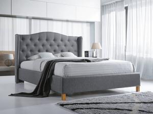 Sivá čalúnená postel ASPEN 140 x 200 cm Matrac: Bez matraca