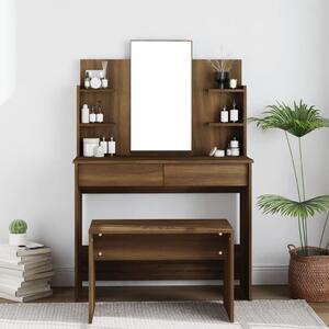Toaletný stolík so zrkadlom hnedý dub 96x40x142 cm