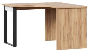 Rohový písací stôl Trendy - dub zlatý/biela