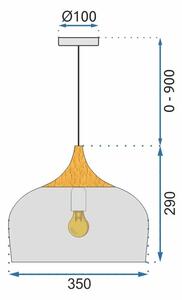Toolight - Závesná stropná lampa Bari - šedá - APP182-1CP