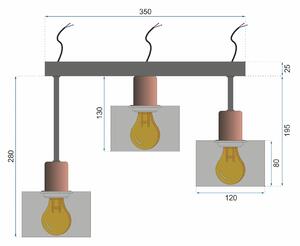 Toolight - Závesná stropná lampa Cali - čierna - APP003-3CP