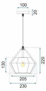 Toolight - Závesná stropná lampa Diament - modrá - APP452-1CP