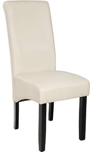Tectake 400556 jedálenská stolička ergonomická, masívne drevo - krémová