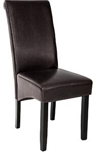 Tectake 400555 jedálenská stolička ergonomická, masívne drevo - cappuccino