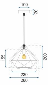 Toolight - Závesná stropná lampa Diament - zlatá/zelená - APP453-1CP