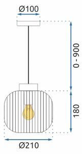 Toolight - Závesná stropná lampa Dent - čierna/zlatá - APP1068-CP