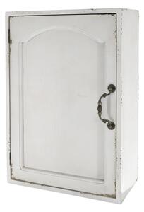 Krémová antik nástenná drevená skrinka s dvierkami Chantal - 35*19*50 cm - Chic Antique