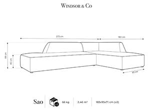 Béžová Štvormiestna rohová pohovka Sao 273 × 180 × 69 cm WINDSOR & CO