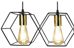 Toolight - Závesná stropná lampa Hexagon - čierna/zlatá - APP1133-5CP