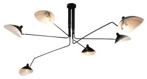 Toolight - Závesná stropná lampa Plate - čierna - APP570-6C