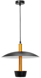 Toolight - Závesná stropná lampa Plate - čierna / zlatá - APP914-1CP