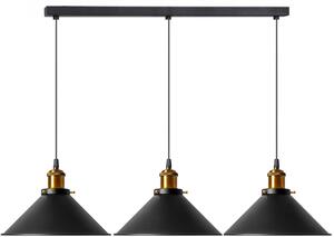 Toolight - Závesná stropná lampa Porto - čierna - APP017-3CP