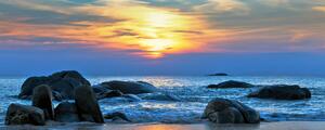Fototapeta panoramatická vliesová Sunset on the beach