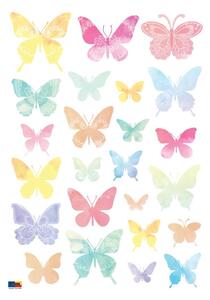 Sada 24 samolepiek Ambiance Artistic Butterflies