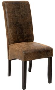 Tectake 401484 jedálenská stolička ergonomická, masívne drevo - vintage hnedá