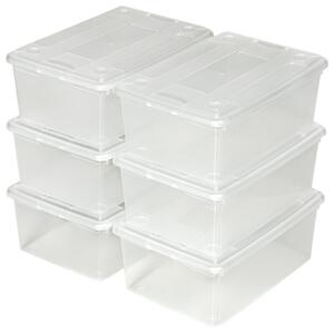Tectake 401685 úložné boxy plastové krabice súprava 6-dielna - priehľadná