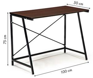 Kancelársky stôl tmavo hnedej farby Hnedá