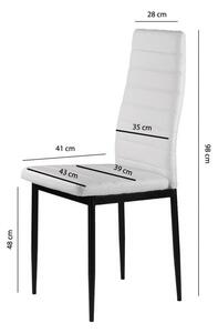 Sada 4 elegantných stoličiek v bielej farbe s nadčasovým dizajnom Biela