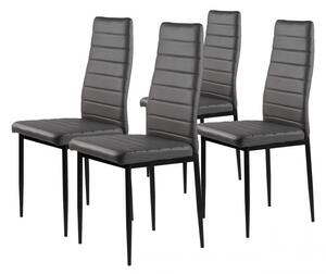 Sada 4 elegantných stoličiek v sivej farbe s nadčasovým dizajnom Sivá