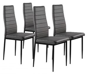 Sada 4 elegantných stoličiek v sivej farbe s nadčasovým dizajnom Sivá