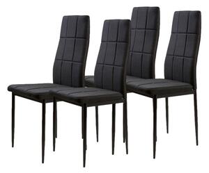 Sada 4 stoličiek v čiernej farbe s moderným dizajnom Čierna