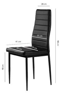 Sada 4 elegantných stoličiek v čiernej farbe s nadčasovým dizajnom Čierna