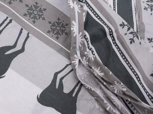 Bavlnené obliečky Vianočné jelene sivé