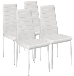 Tectake 401845 4 jedálenské stoličky, syntetická koža - biela