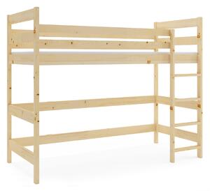 HRUŠKA Vyvýšená posteľ z masívu ANTRESOLA 200×90 cm – borovica