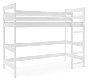 HRUŠKA Vyvýšená posteľ z masívu ANTRESOLA 200×90 cm – biela