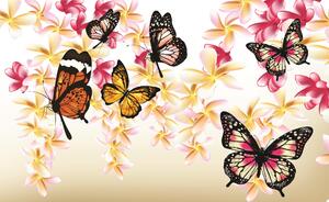 Fototapeta Butterflies on the tree vlies 312 x 219 cm