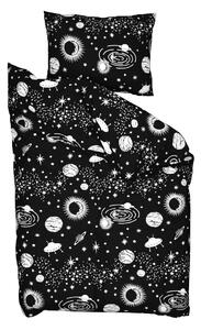 Bavlnené obliečky Vesmír čierne